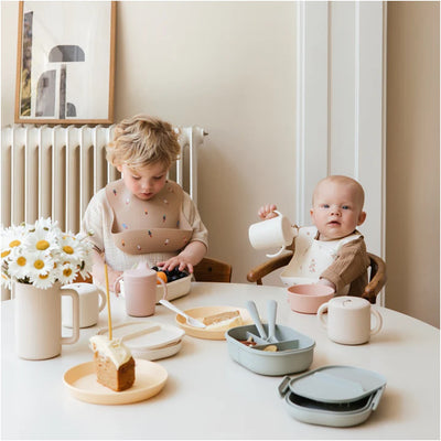 Kit de Talheres Infantil Mushie Powder Blue - Projetado Para Mãos Pequenas
